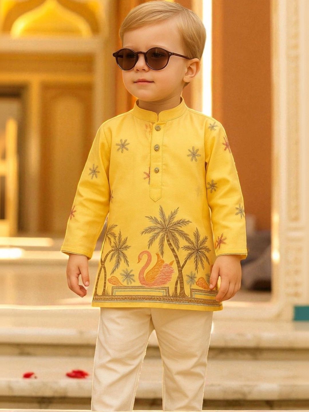 Pohar Creation Boys Ethnic Motifs Printed Regular Kurta with Trousers-picture-38