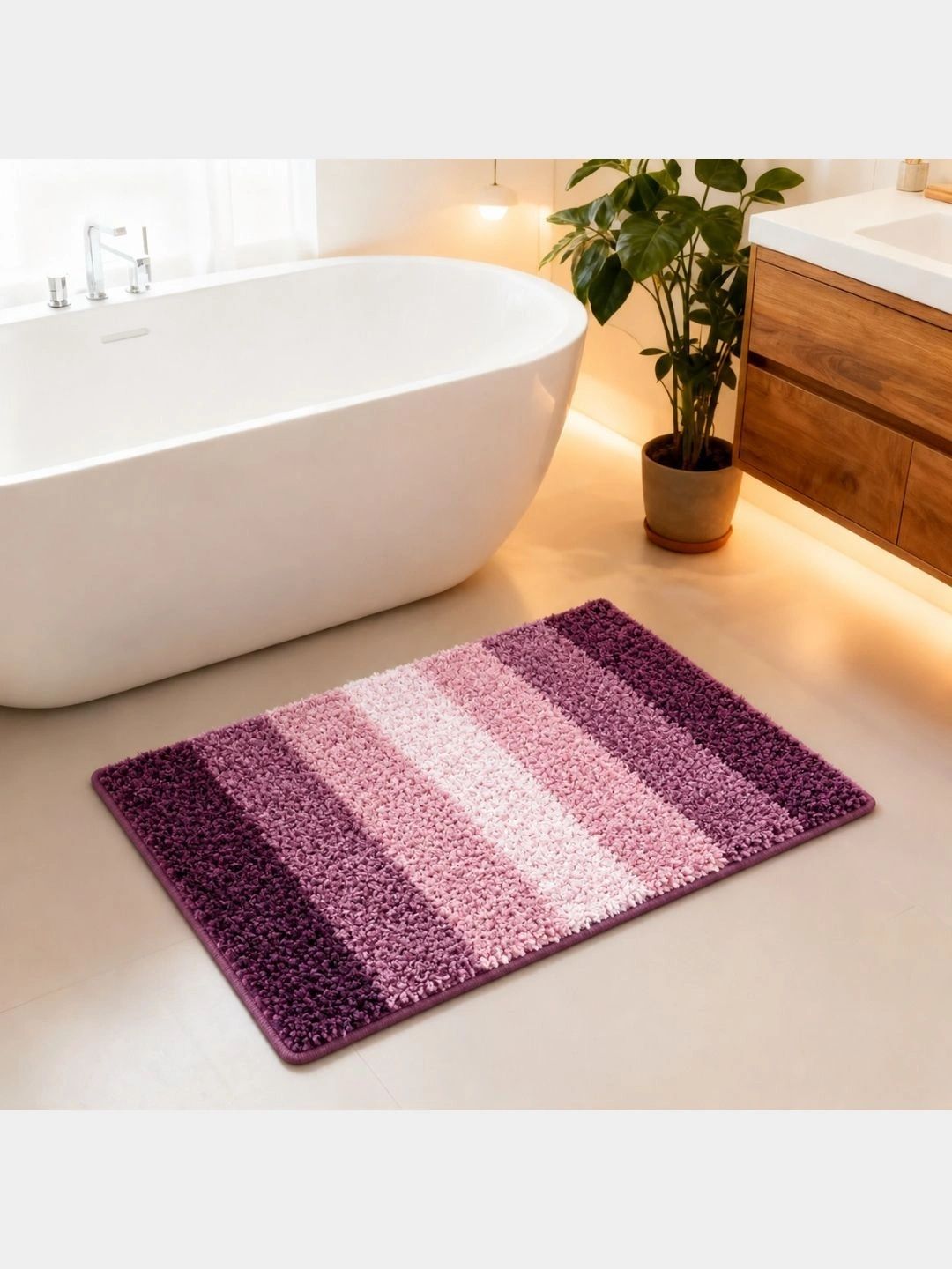 Pano Purple & Pink Anti Skid Absorbent Bath Rugs-image-46
