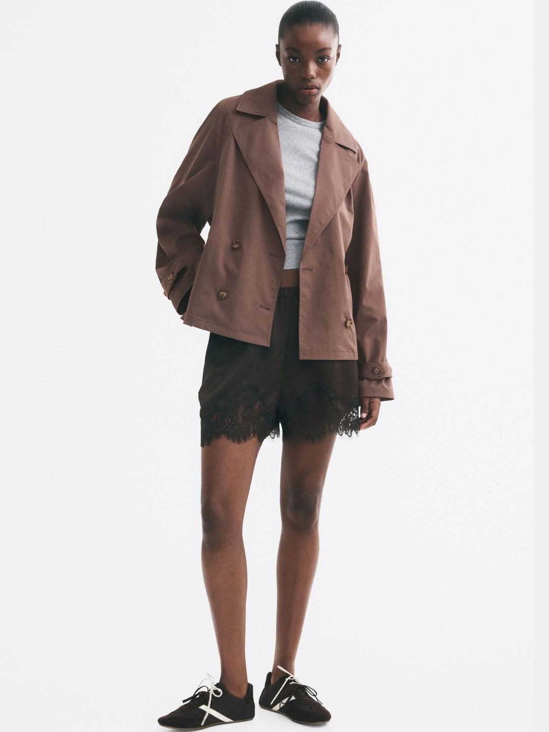 H&M Women Short Tie-Belt Trench Coat-picture-23