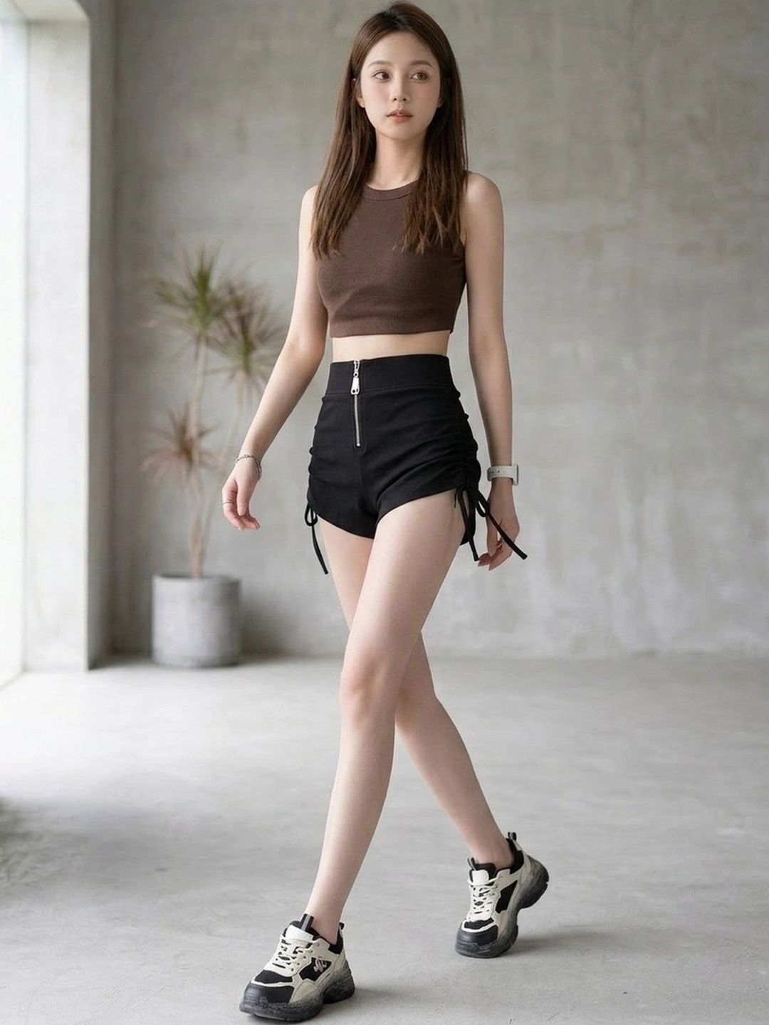 Suo Women Slim Fit High-Rise Shorts-picture-31