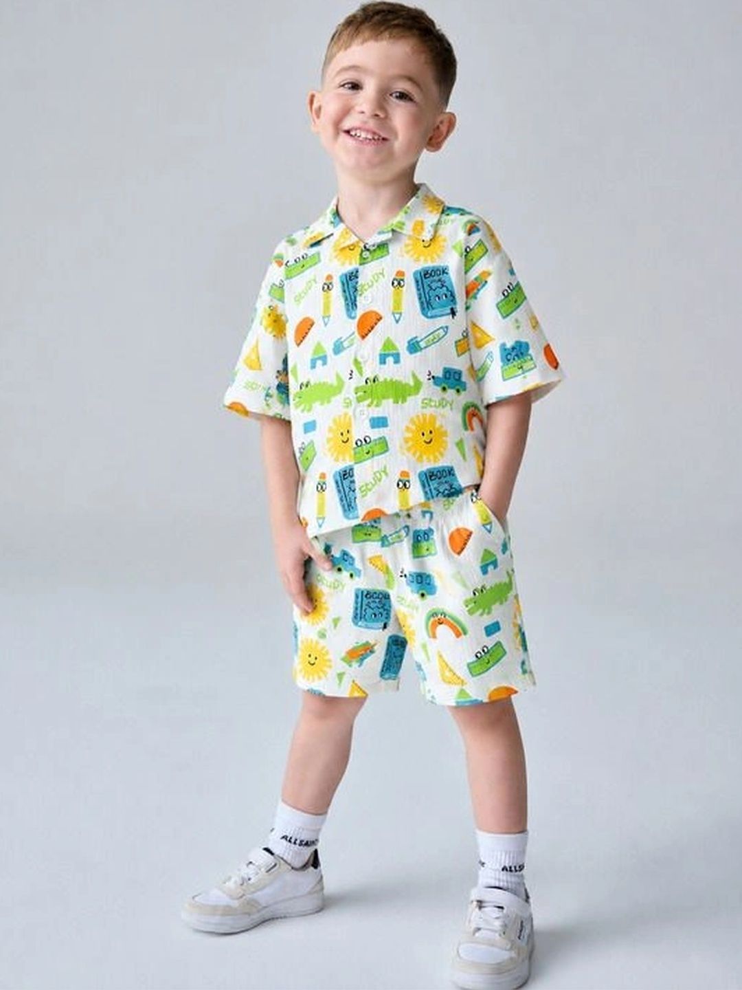 Mornak Boys Printed Shirt with Shorts-picture-54