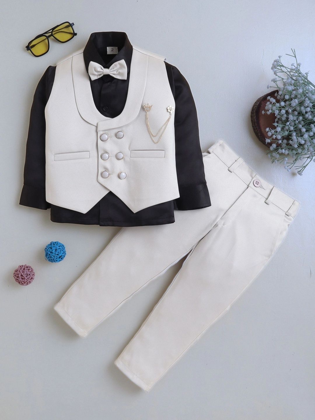 BT DEZINES Shawl Collar Single-Breasted Three-Piece Suit-image-25