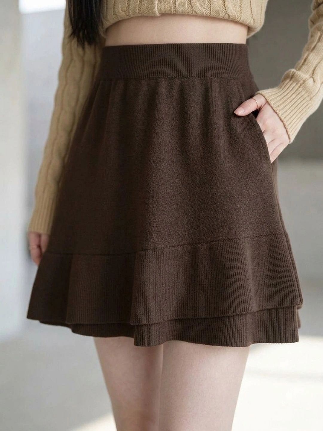 Suo Women Tiered Mini A-Line Skirt-picture-33
