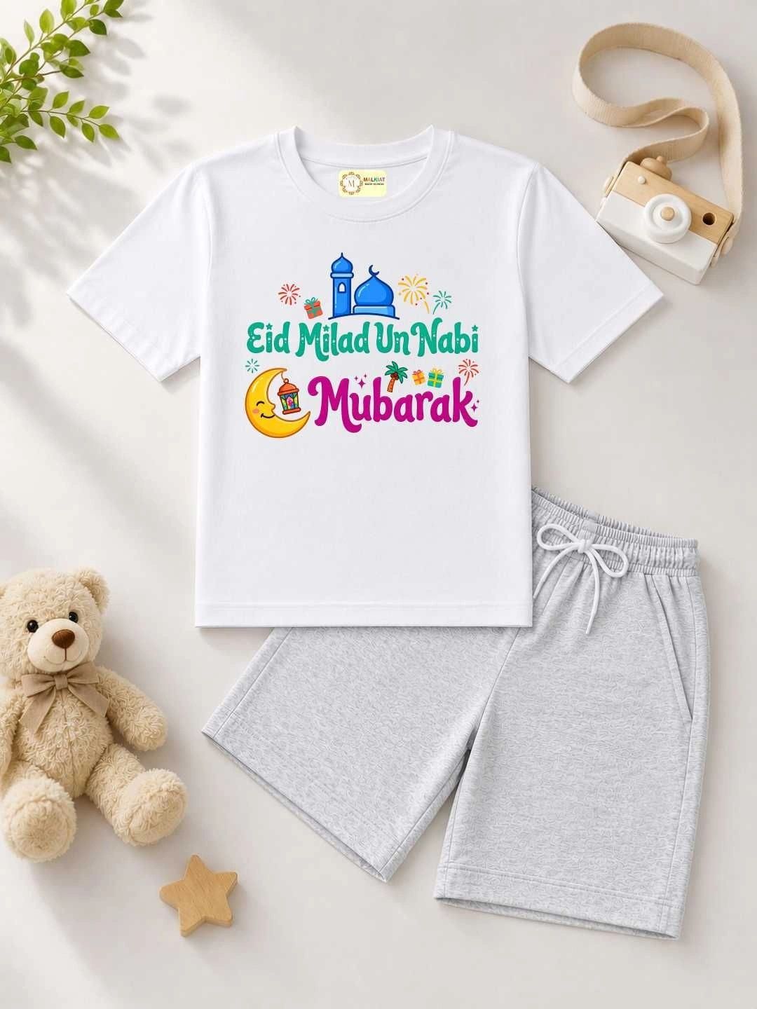 MALKIAT Unisex Kids Printed T-shirt with Shorts-picture-50