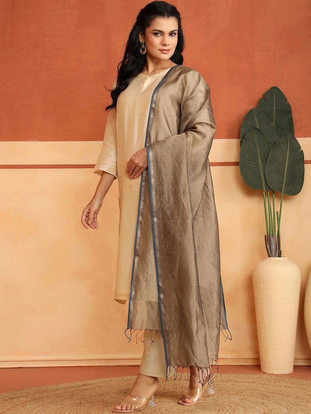 Fabindia Woven Design Cotton Silk Blend Dupatta-picture-17