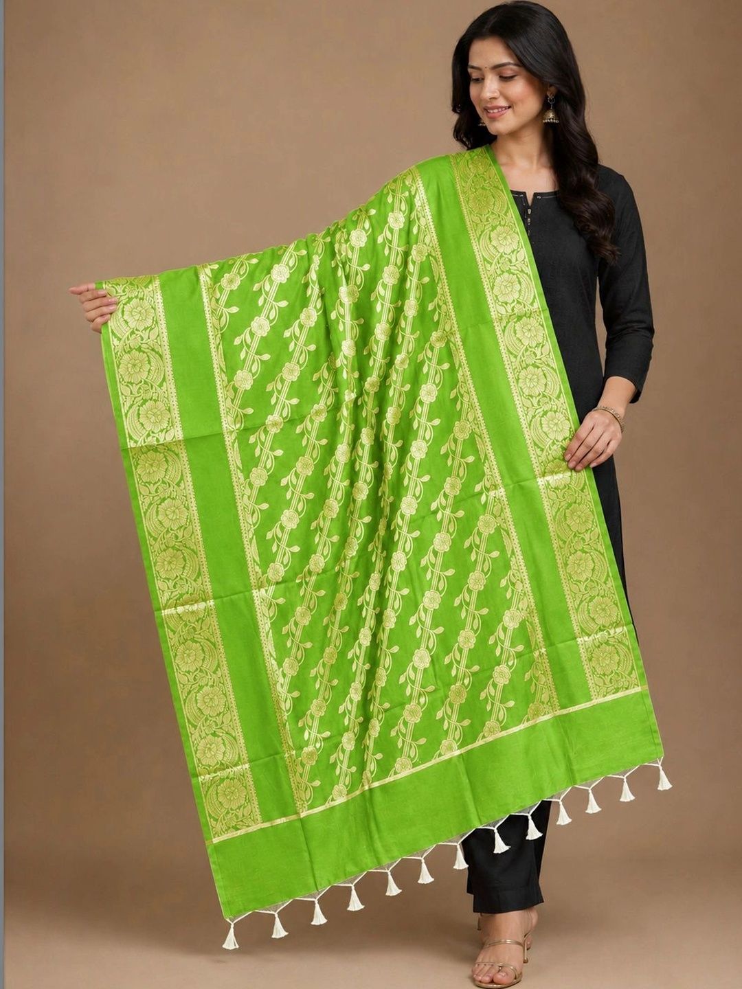 The SDF India Woven Design Art Silk Dupatta with Zari-picture-28