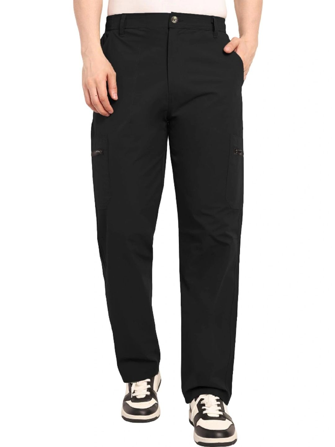 NEULKNOT Men Straight Fit Easy Wash Cargos Trousers-picture-43