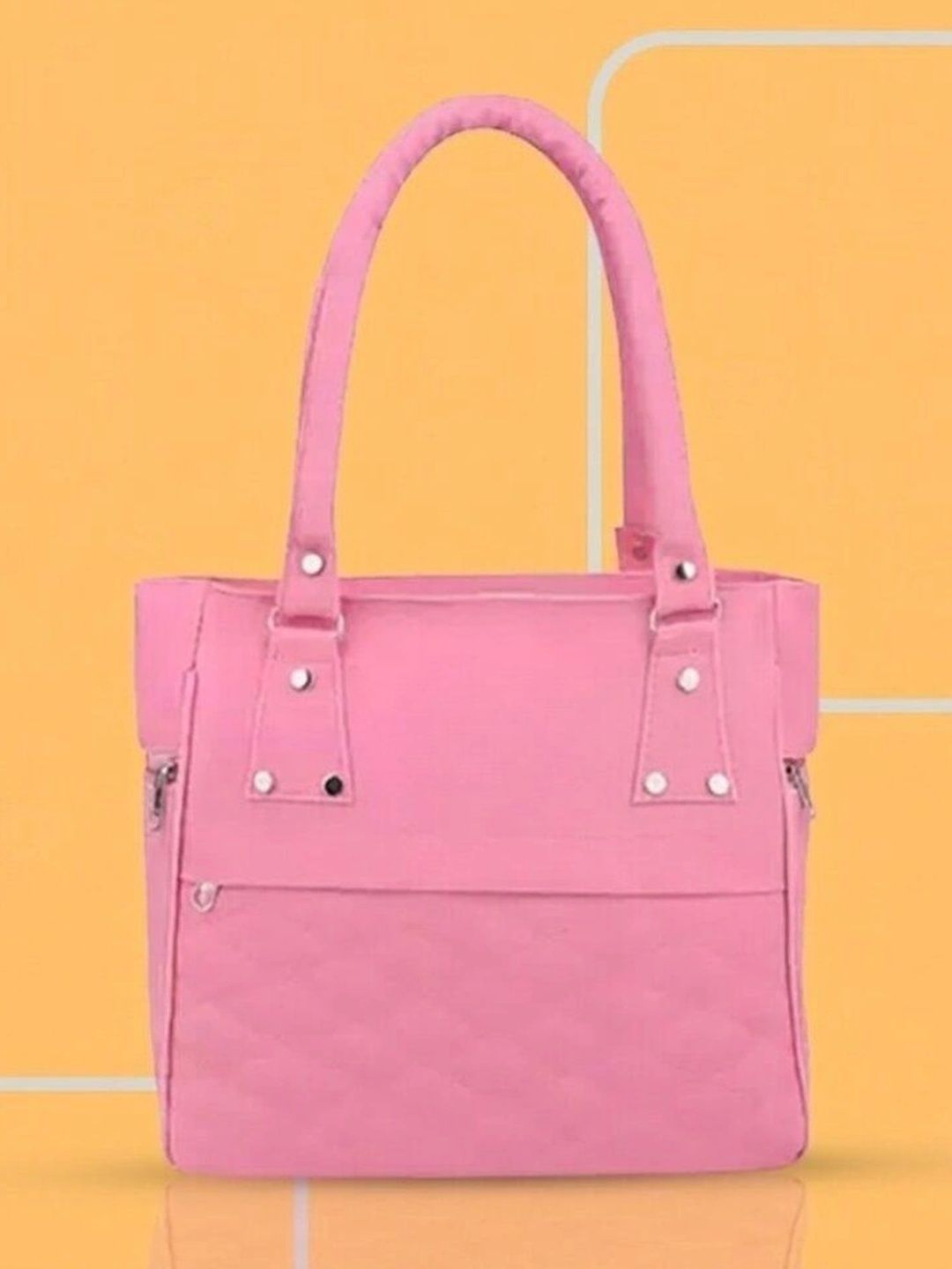 TURBOMAX Textured PU Structured Tote Bag with Quilted-picture-31