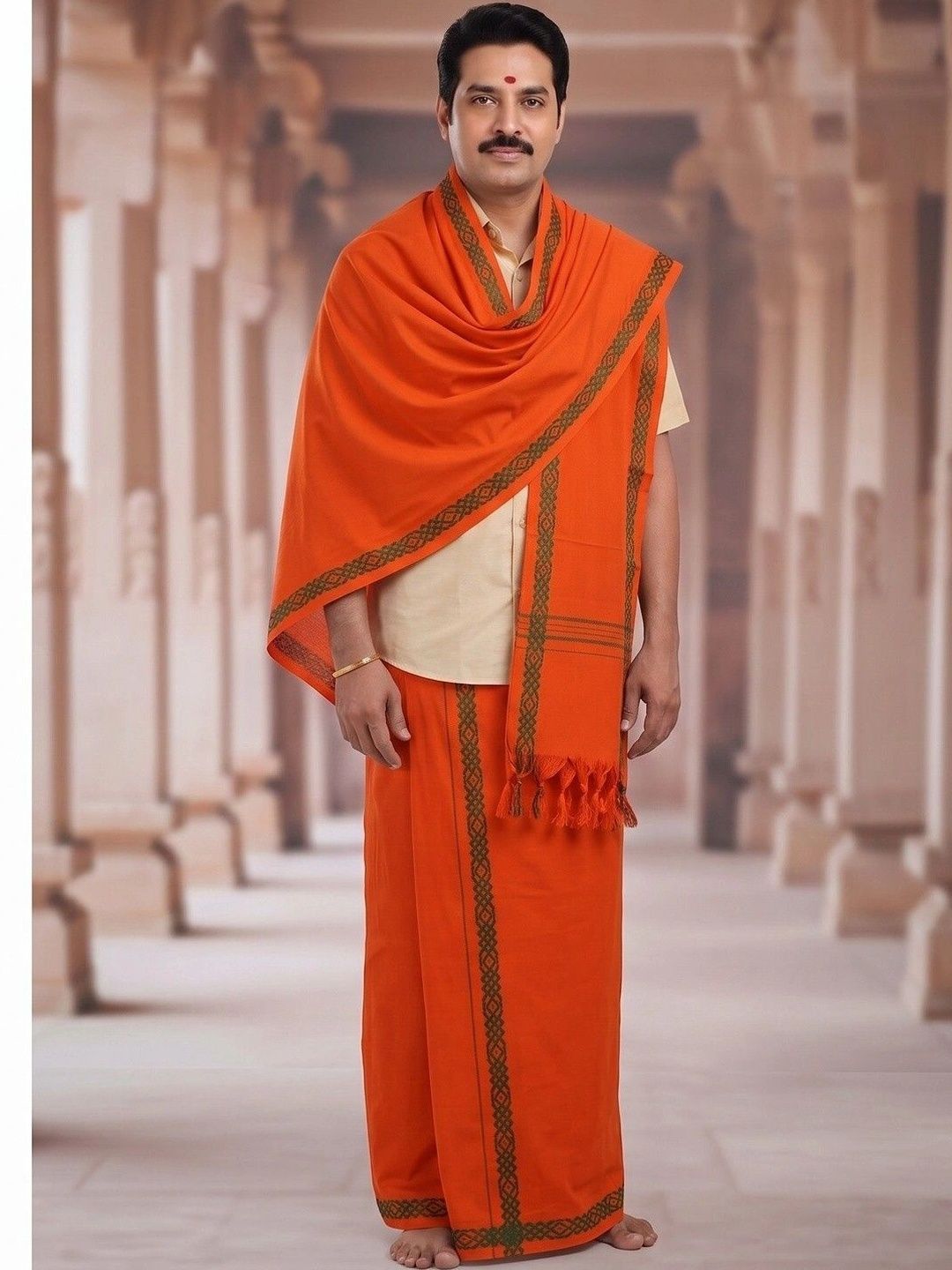 Hornbill Enterprises Men Embroidered Cotton Dhoti Dhotis-picture-19
