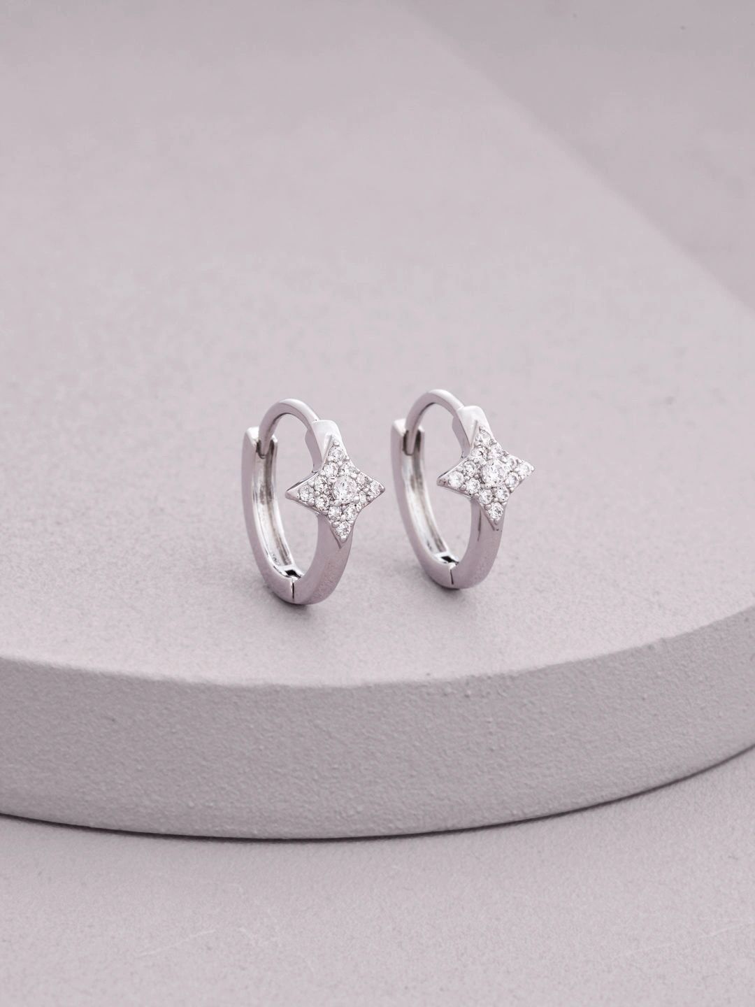 Kushal's Fashion Jewellery Star Shaped Half Hoop Earrings-picture-55