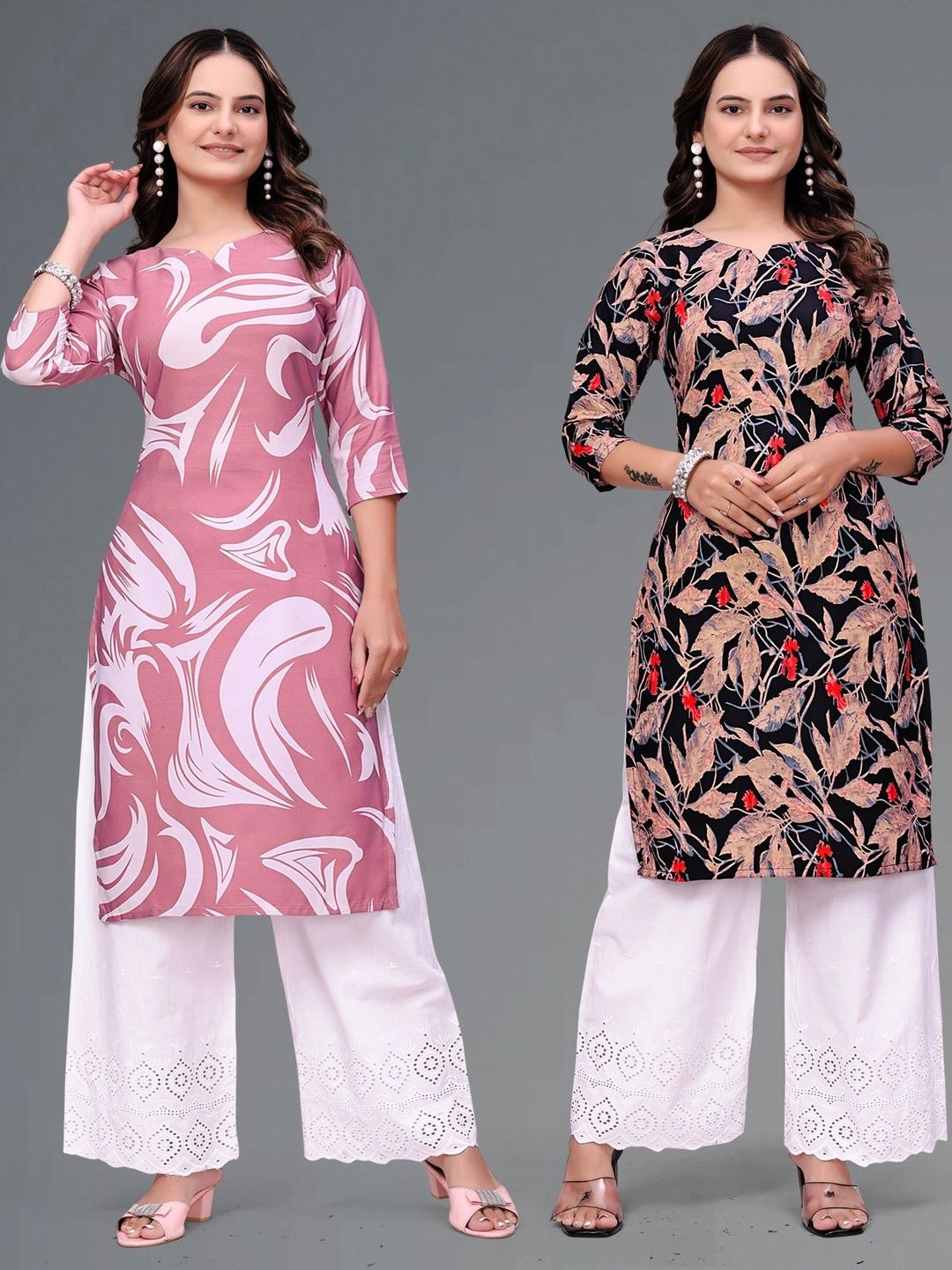 SHAIBO SAREE Botanical Printed Pure Crepe Kurti-picture-44