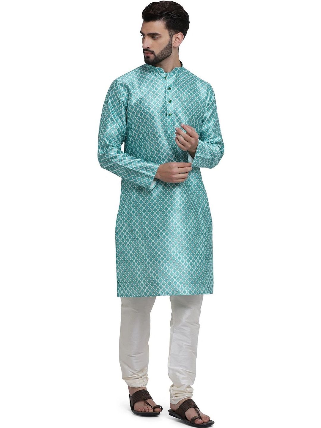 Jagdish Garments Men Ethnic Motifs Regular Kurta with Churidar-image-41