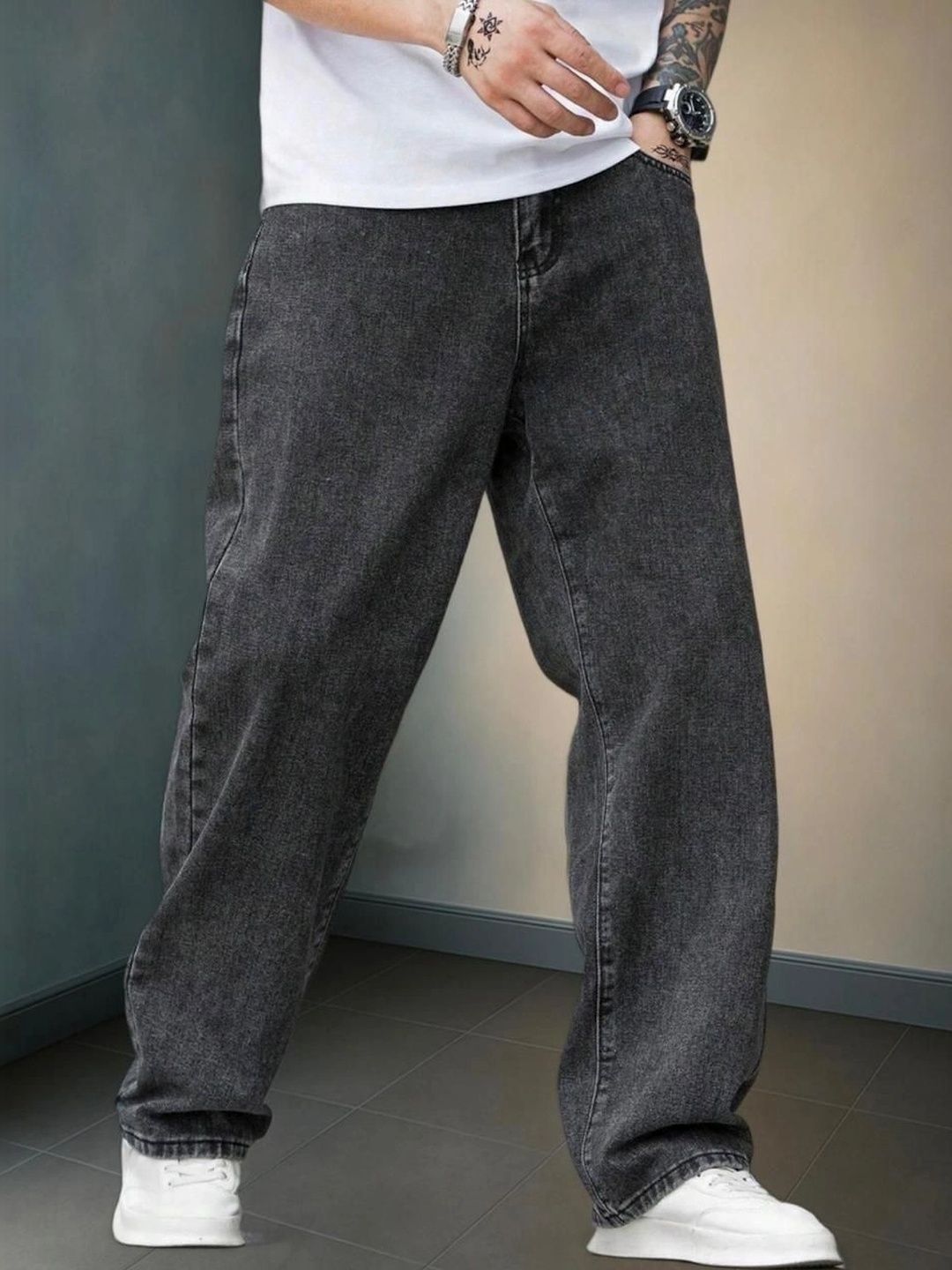 FLAYING Men Relaxed Fit Mid-Rise Jeans-picture-55