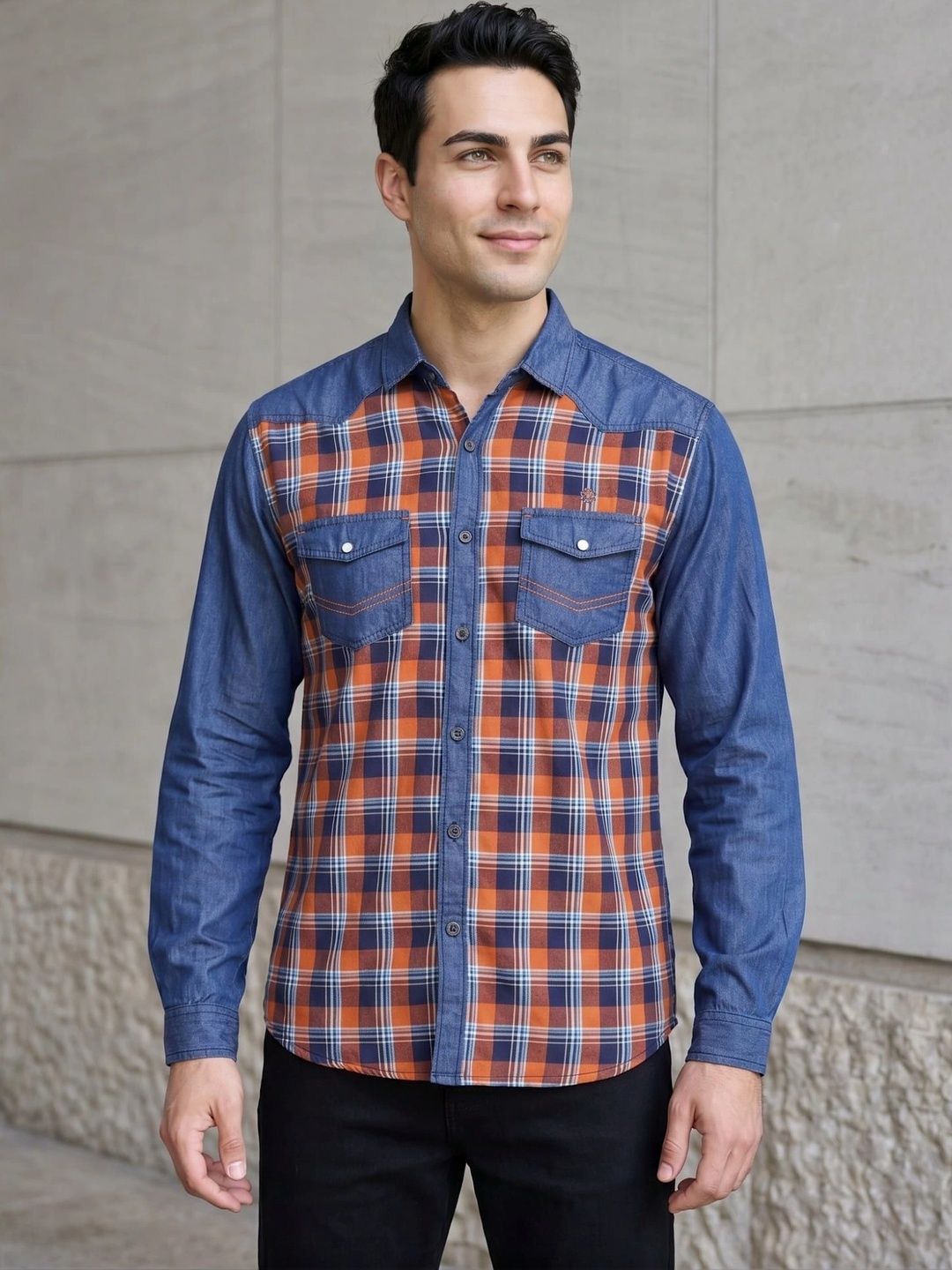 Kuons Men Classic Tartan Checks Checked Casual Shirt-picture-27