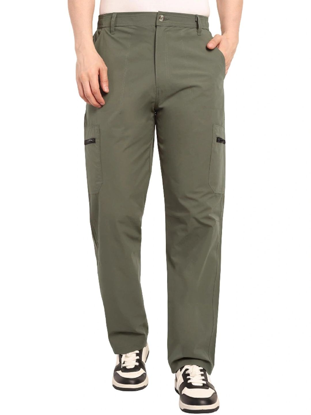 NEULKNOT Men Straight Fit Easy Wash Cargos Trousers-picture-13
