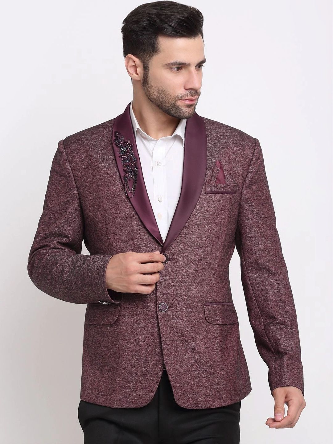 Moda Rapido Shawl Collar Single-Breasted Casual Blazer-image-18