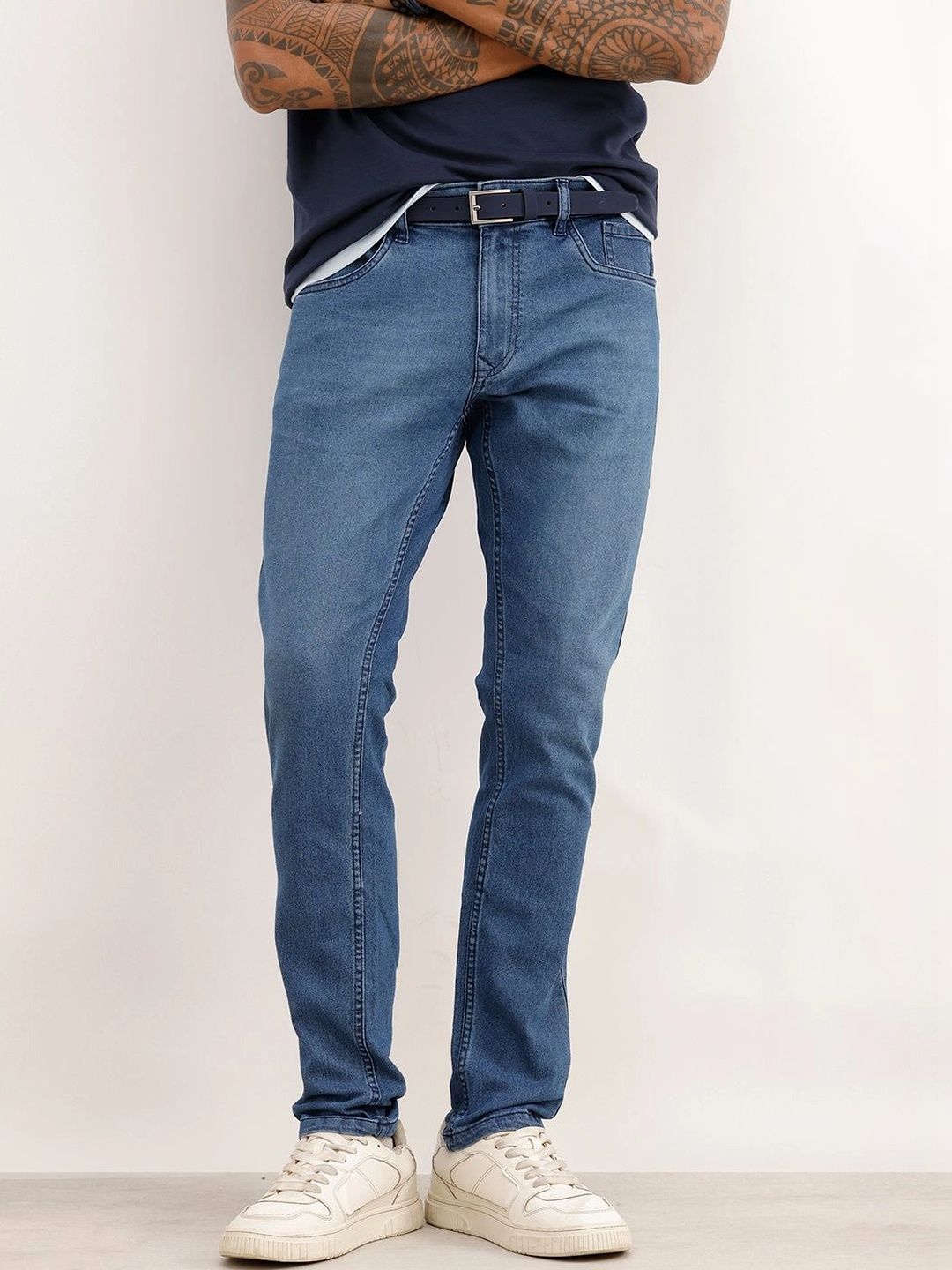 WROGN Men Slim Fit Mid-Rise Stretchable Jeans-picture-18