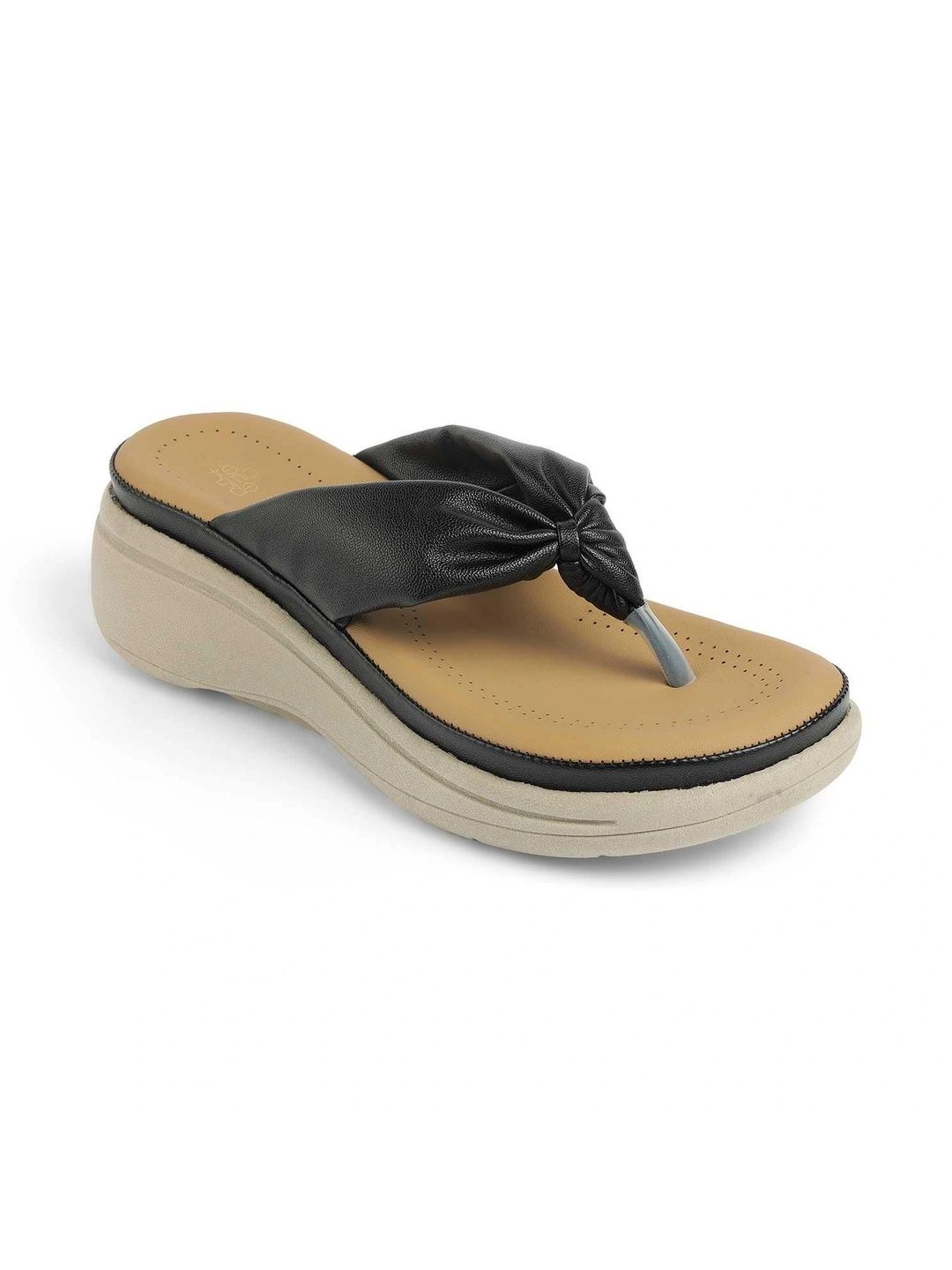 Tresmode Textured Wedge Sandals with Bows-picture-10