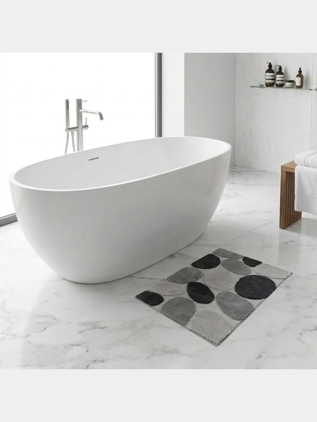 Pano Grey Anti Skid Absorbent Bath Rugs-picture-11