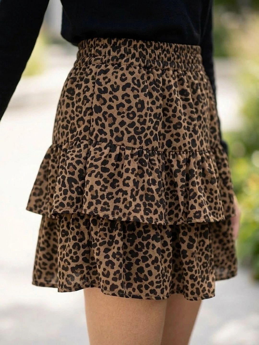 Suo Women Animal Animal or Skin Print Mini Flared Skirt-picture-32