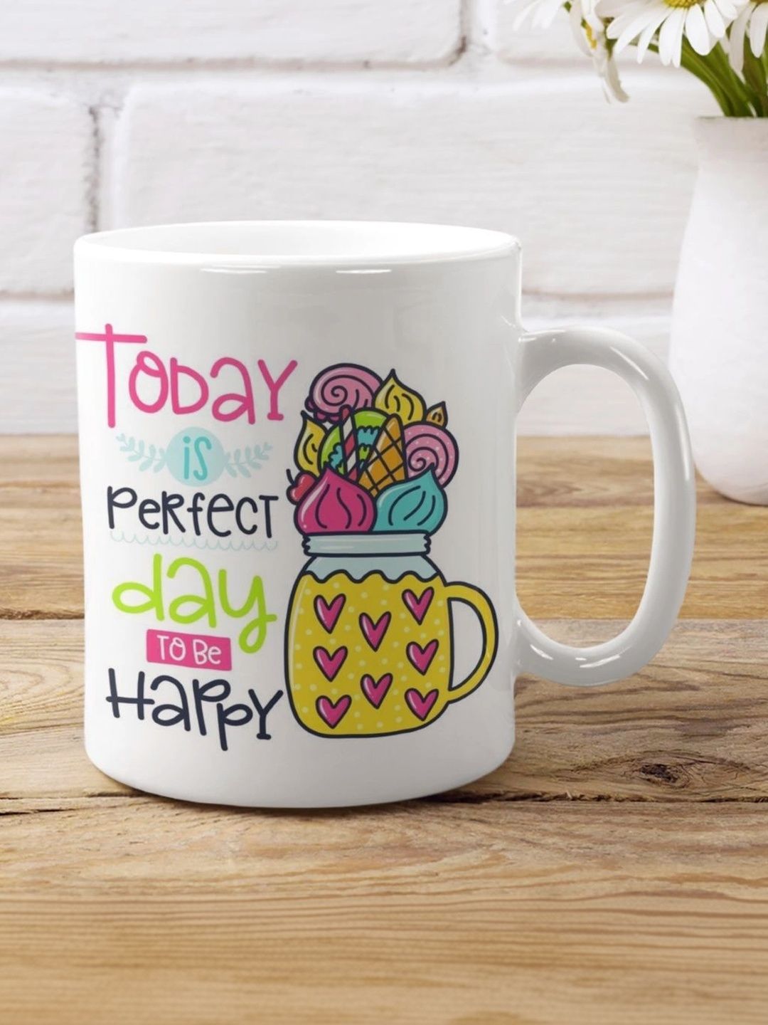TAJNAN White Text or Slogans Printed Ceramic Glossy Mugs Set of Cups and Mugs-picture-34
