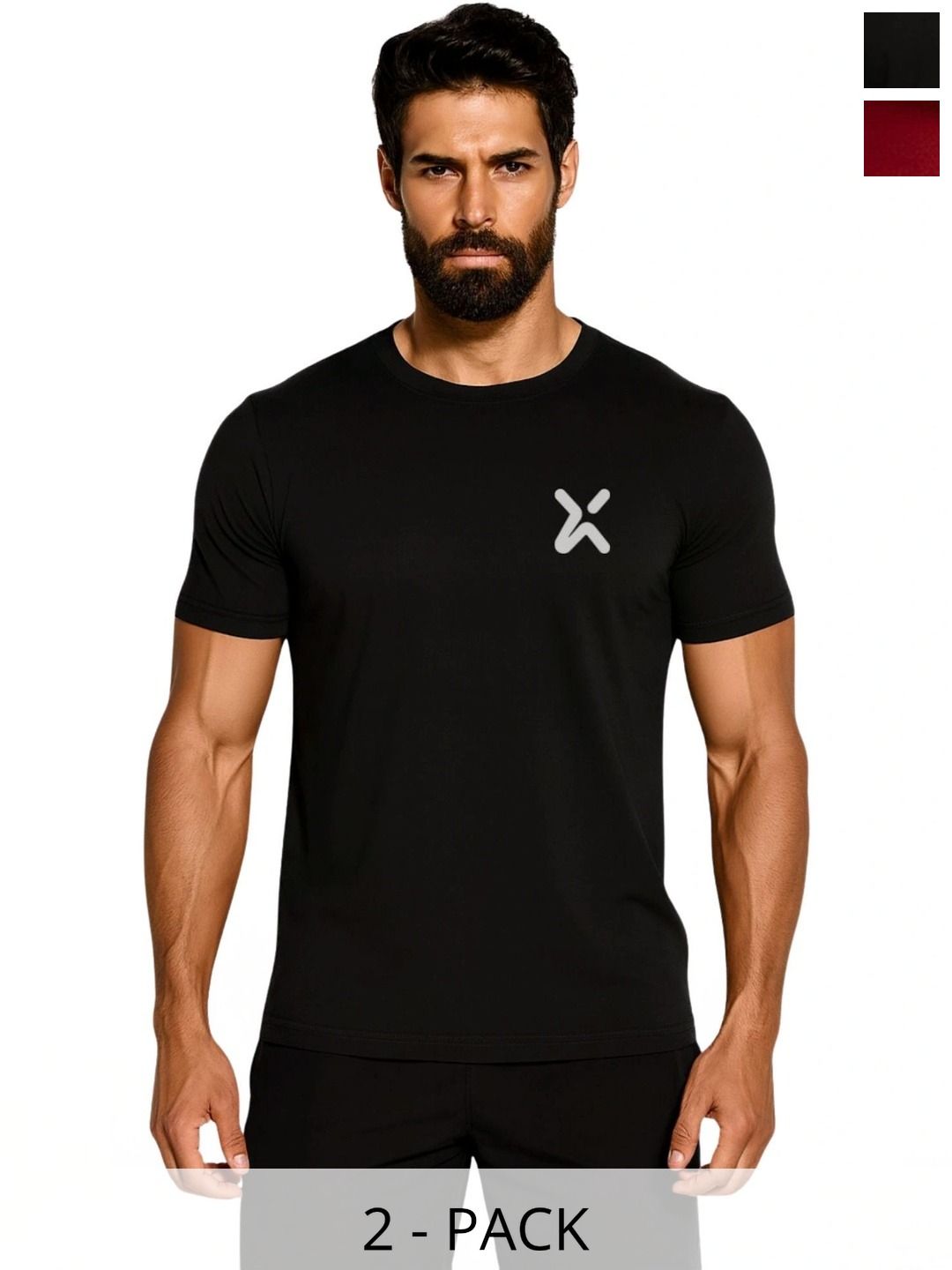 3Colors Men Brand Logo 2 Moisture Wicking T-shirt-picture-19