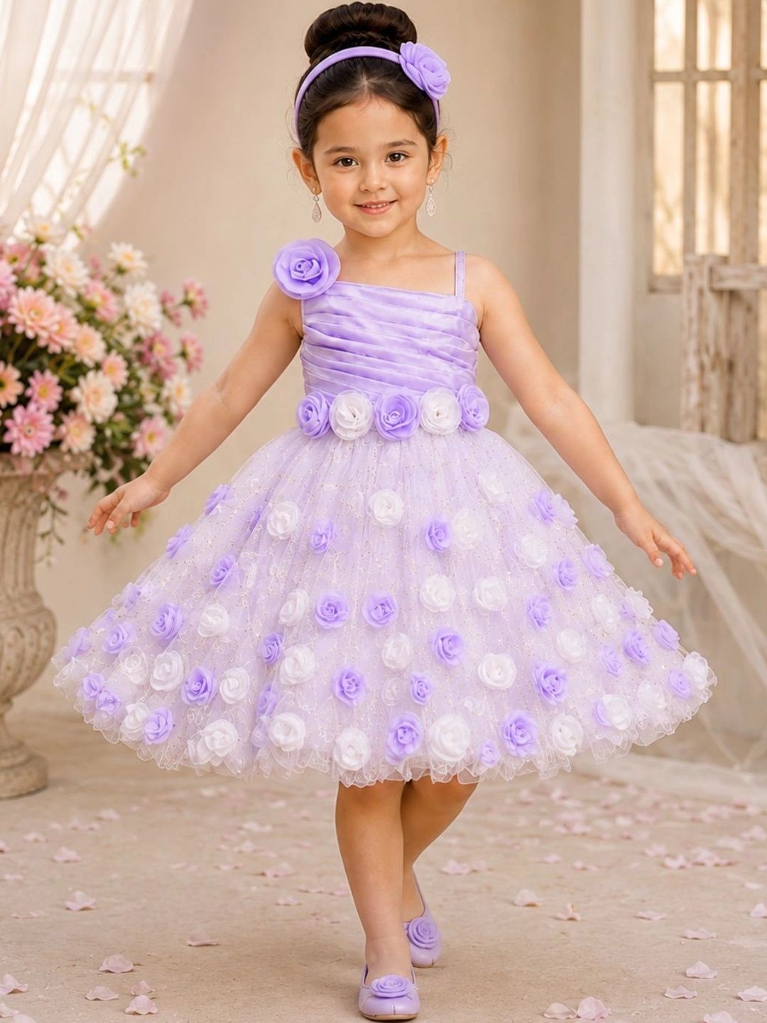 NINOS Embellished Ruffled Net Fit & Flare Dress-picture-26