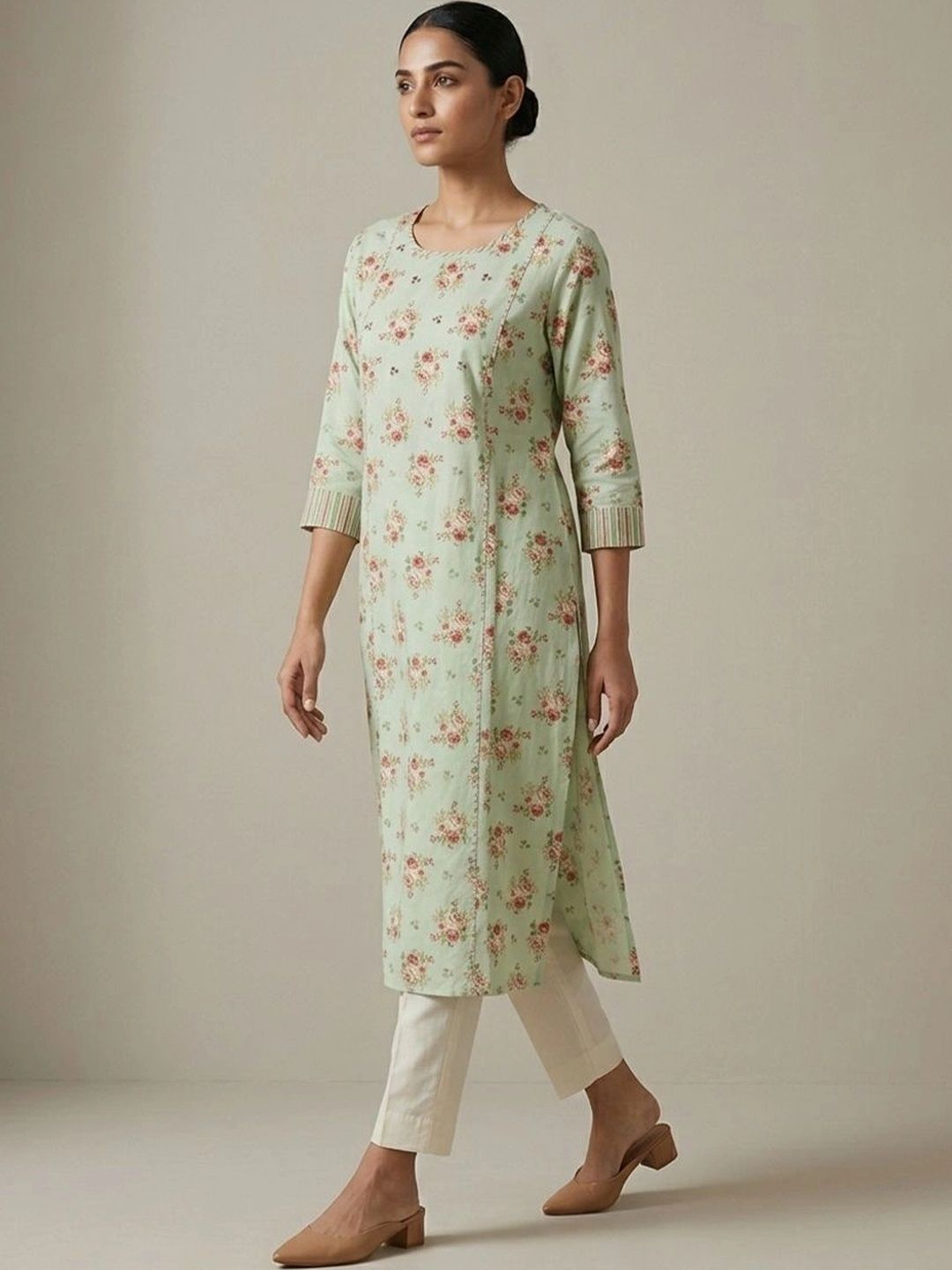 gokurtis Floral Printed Pure Cotton Blend Handloom Kurti-picture-21