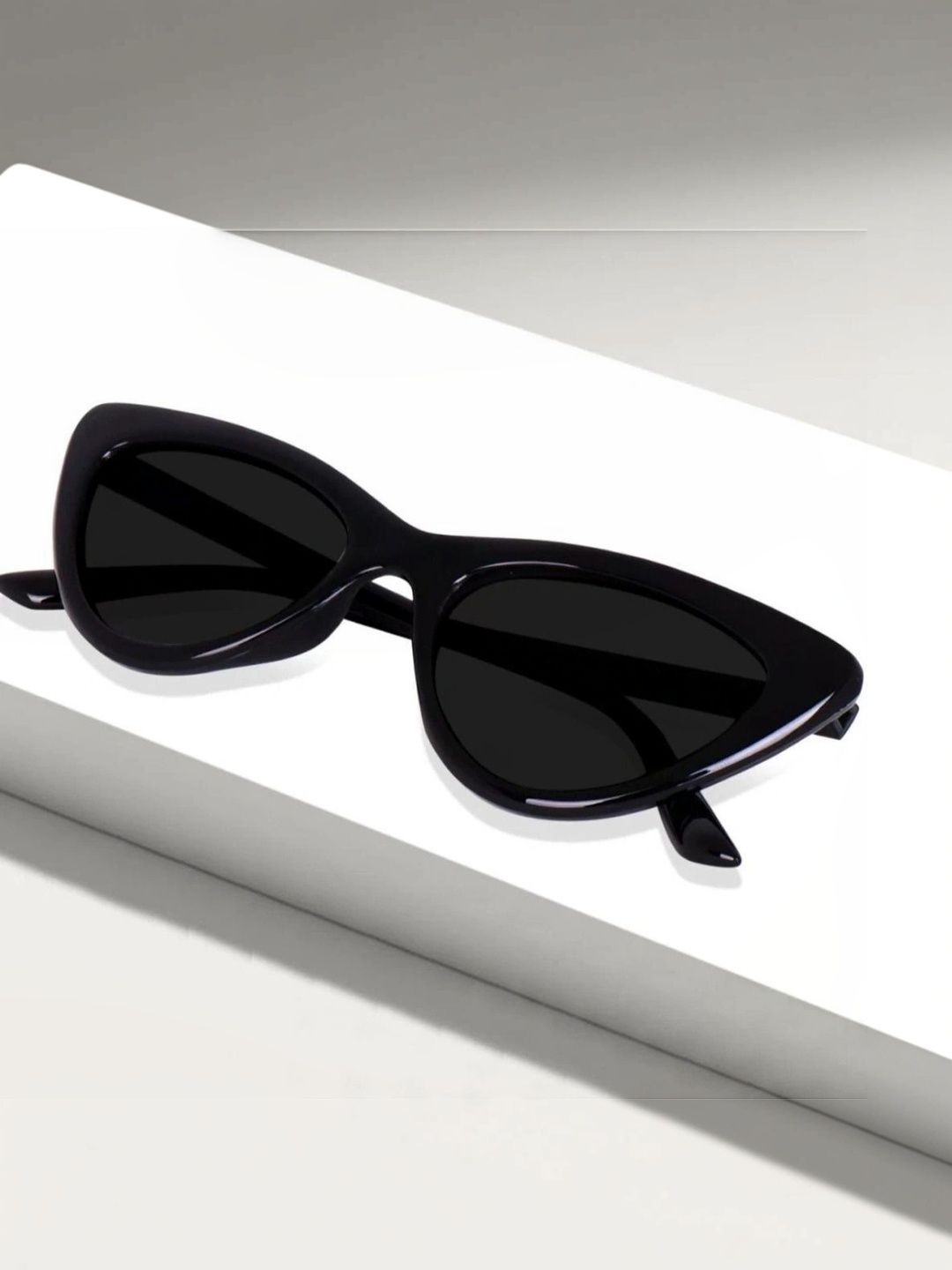 EYELLUSION Women Black Lens & Black Cateye Sunglasses with-picture-34