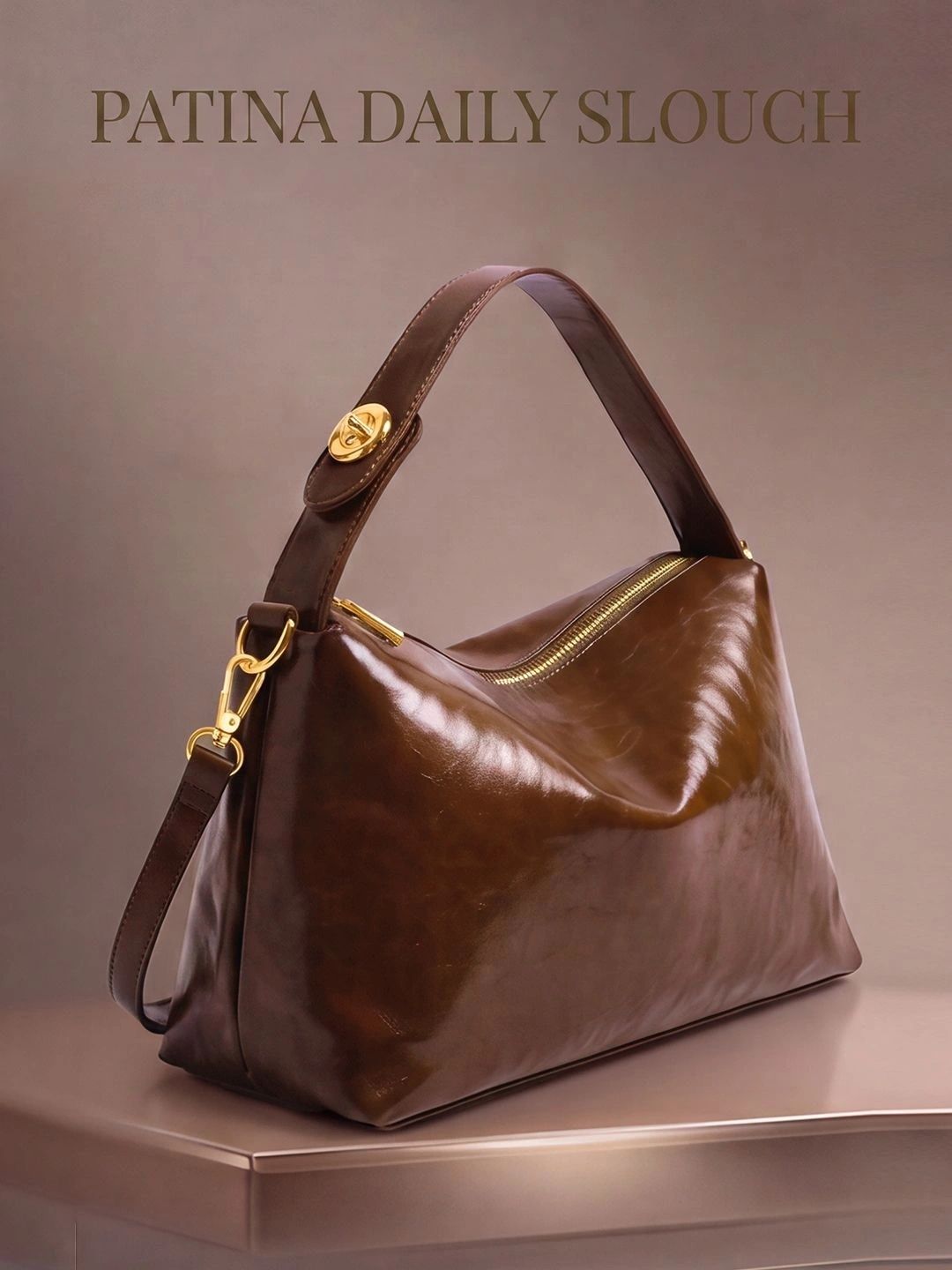 Lara Karen Textured PU Half Moon Hobo Bag-picture-16