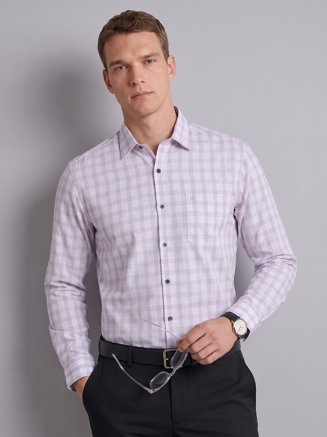 Arrow Slim Fit Checked Formal Shirt-picture-16