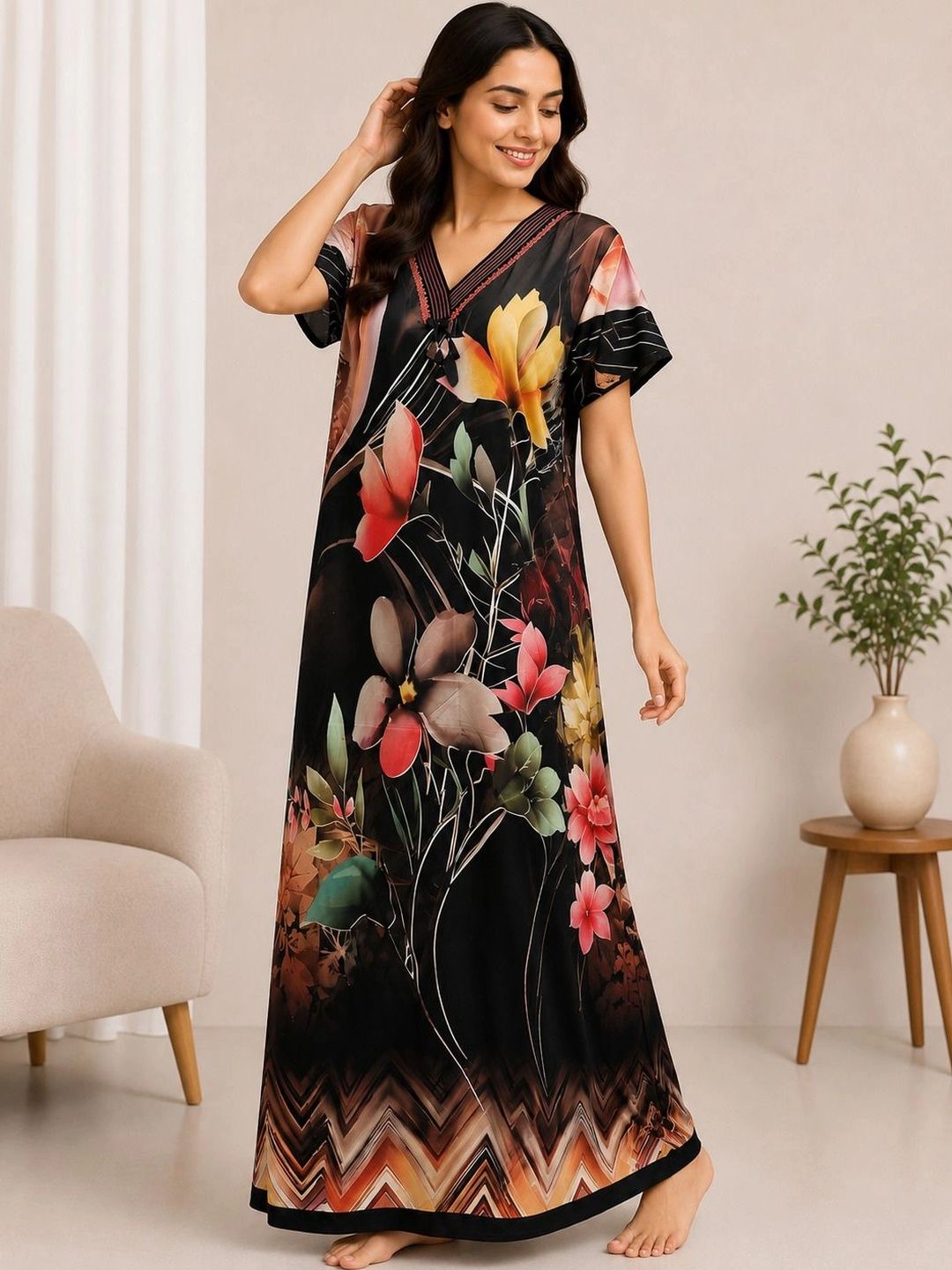 Sukhraa Printed Maxi Nightdress-picture-30