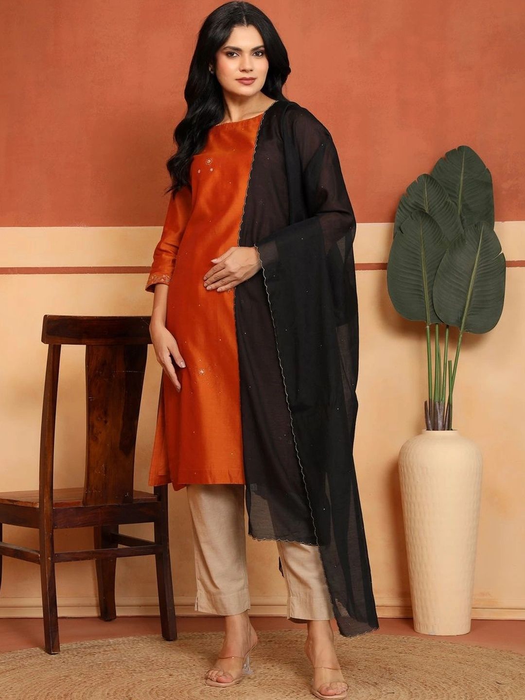 Fabindia Cotton Silk Blend Dupatta with Zari-picture-35