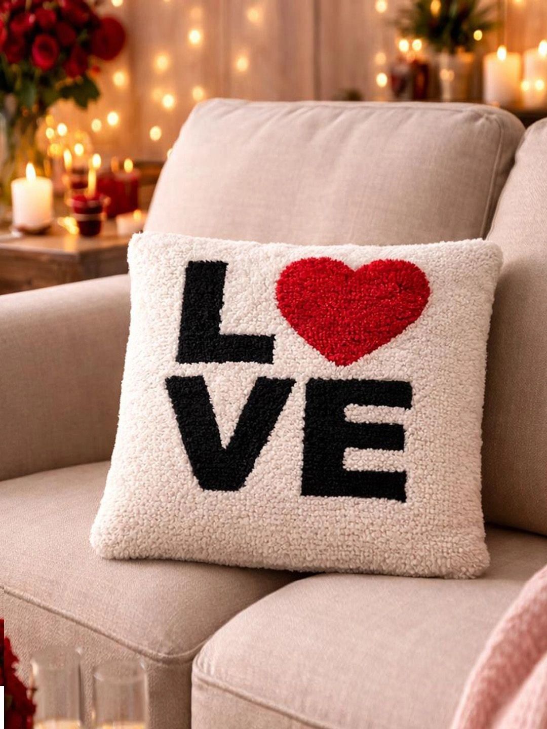 ANA Red & Cream-Coloured Square Cushion Covers-image-10