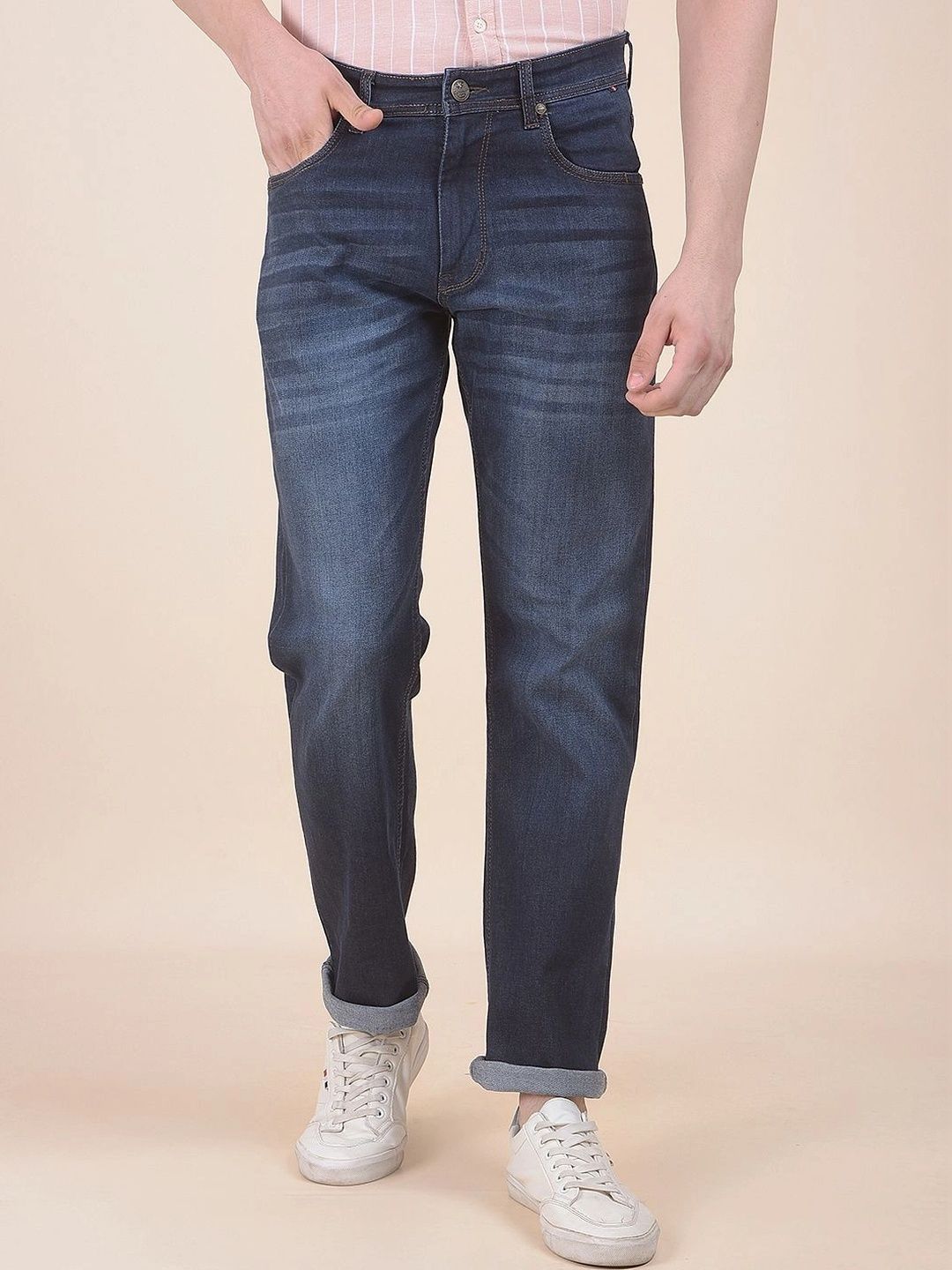 Cantabil Men Straight Fit Mid-Rise Stretchable Jeans-picture-27