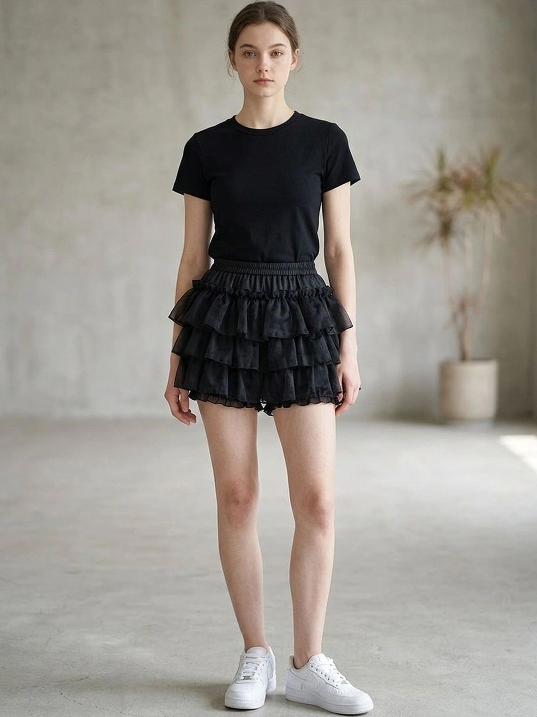 Suo Women Frills Bows and Ruffles Mini Flared Skirt-picture-20
