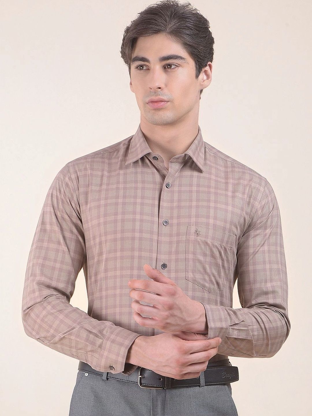 Cantabil Men Checked Formal Shirt-picture-37