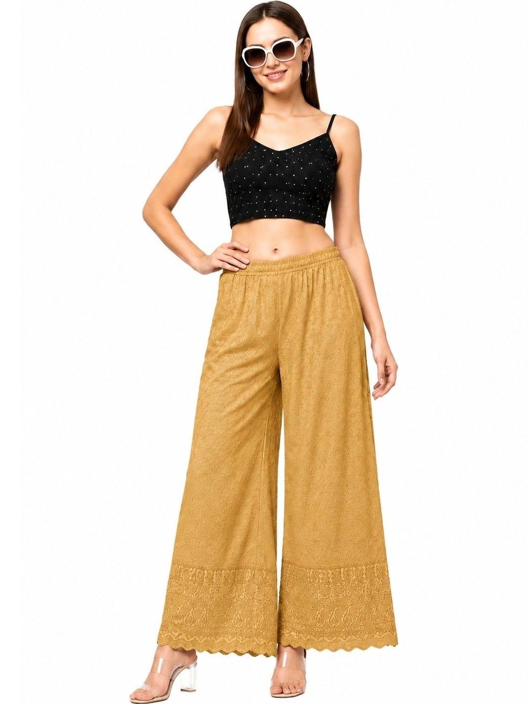 Thrifty Thread Women Embroidered Knitted Ethnic Palazzos-picture-15