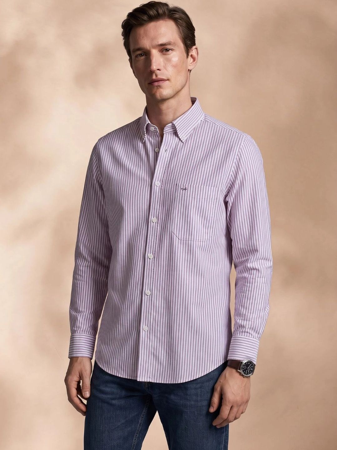 Aldeno Men Standard Striped Casual Shirt-picture-2