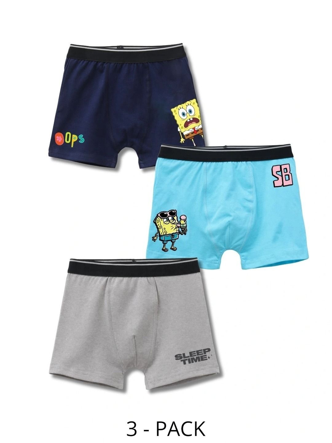 Button Bear Boys Pack of 3 Cotton Blend Printed Trunks-picture-30