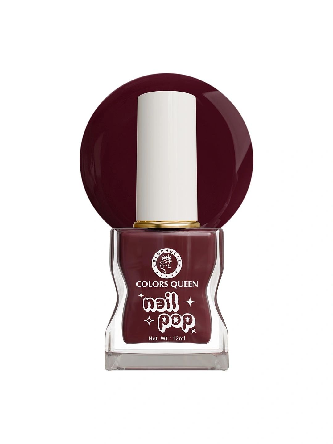 Colors Queen Nail Pop Glossy Gel Finish & Quick Drying Nail Polish - 12 ml - Plum Noir-picture-40