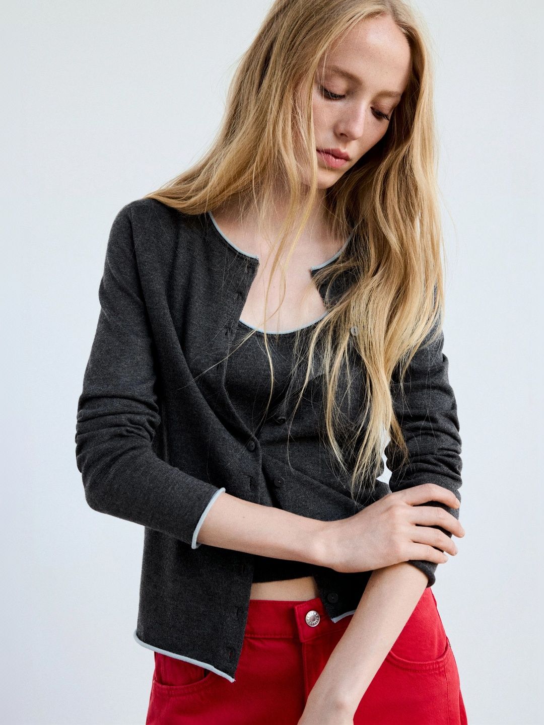 MANGO Round Neck Knitted Cardigan-picture-19
