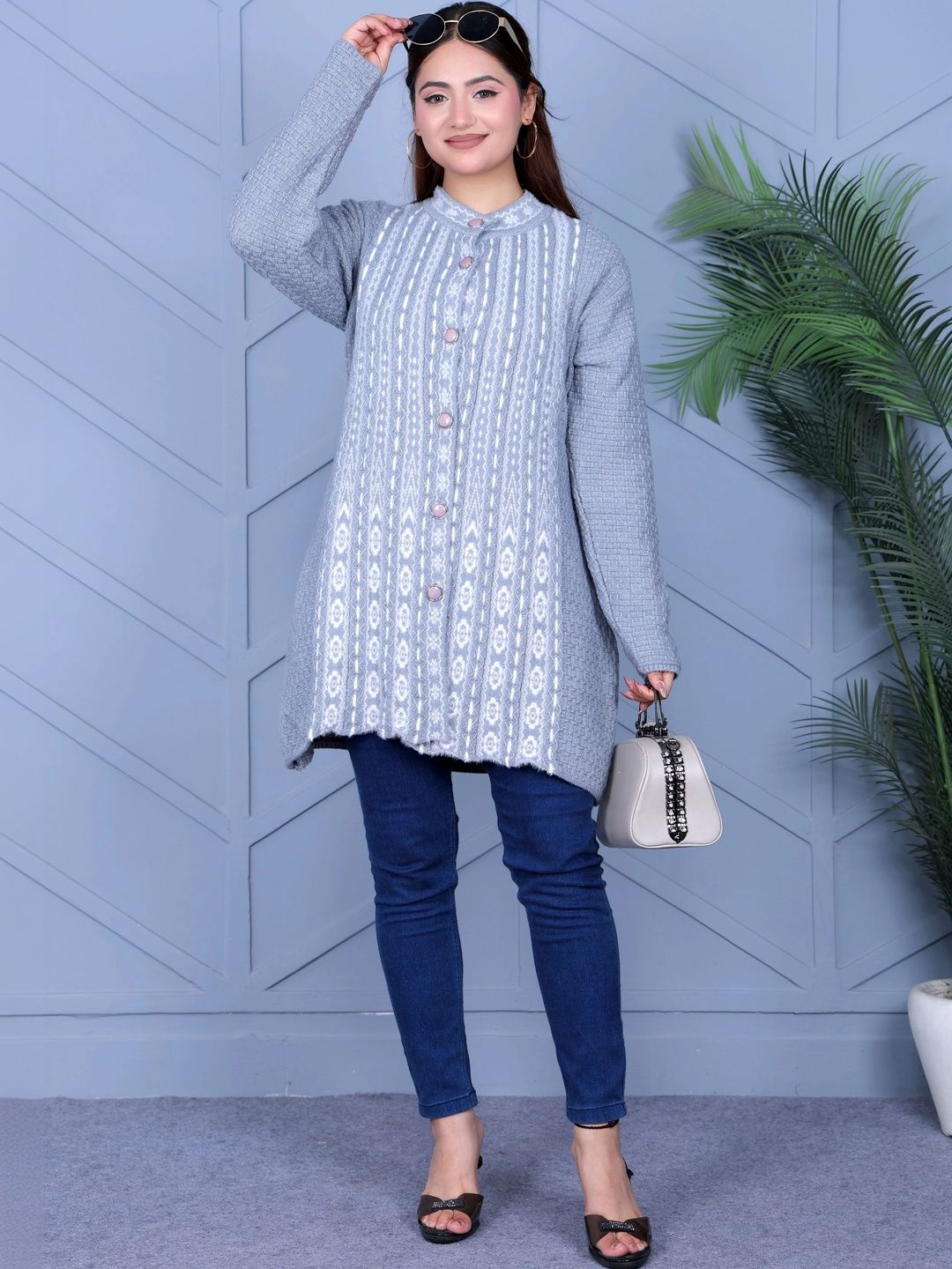 DUTCH DREAM Women Woollen Longline Cardigan-picture-53