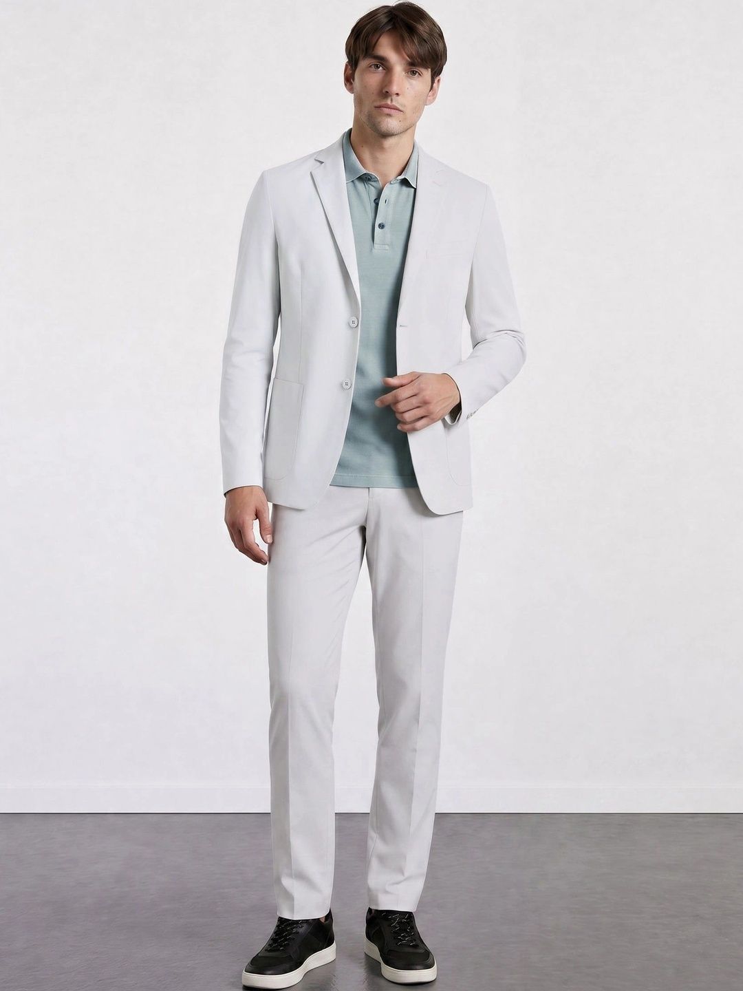 URBAN PERFORMANCE Notched Lapel Single-Breasted Super Slim Fit Formal Blazers-image-16