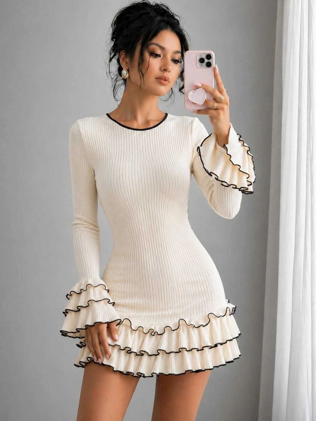 SZN Flared Sleeve Ruffles Cotton Top-picture-11