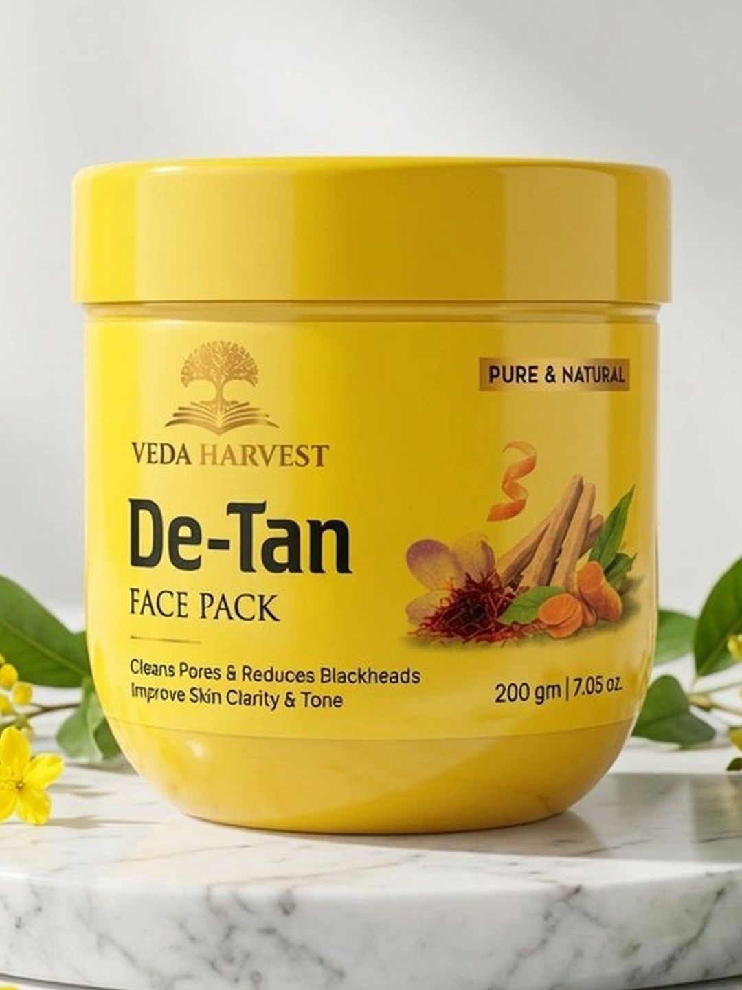 Veda Harvest De-Tan Face Pack For Glowing Skin - 200 g-image-12