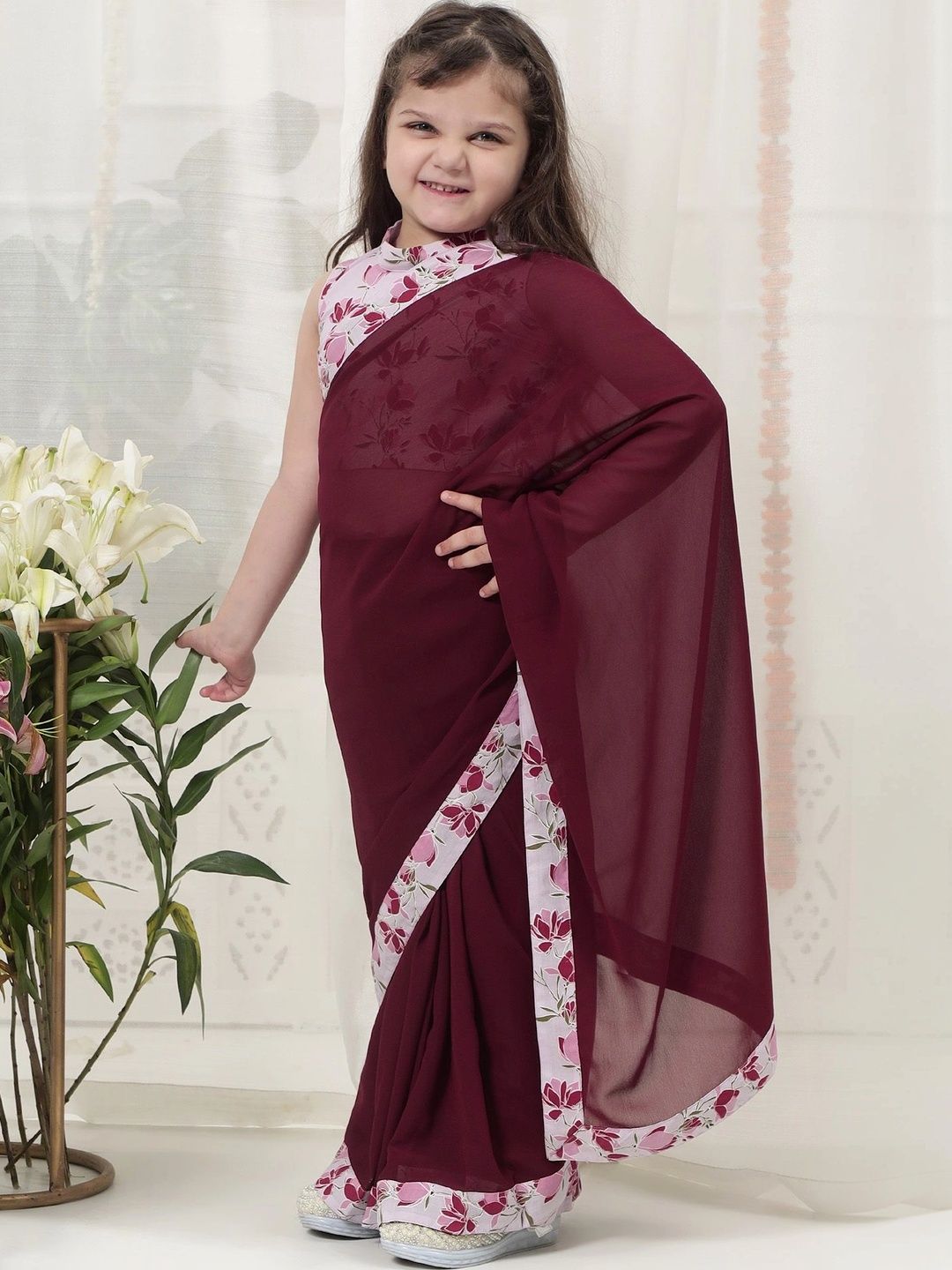 Little Bansi Cotton Blend Printed Saree Blouse-picture-55