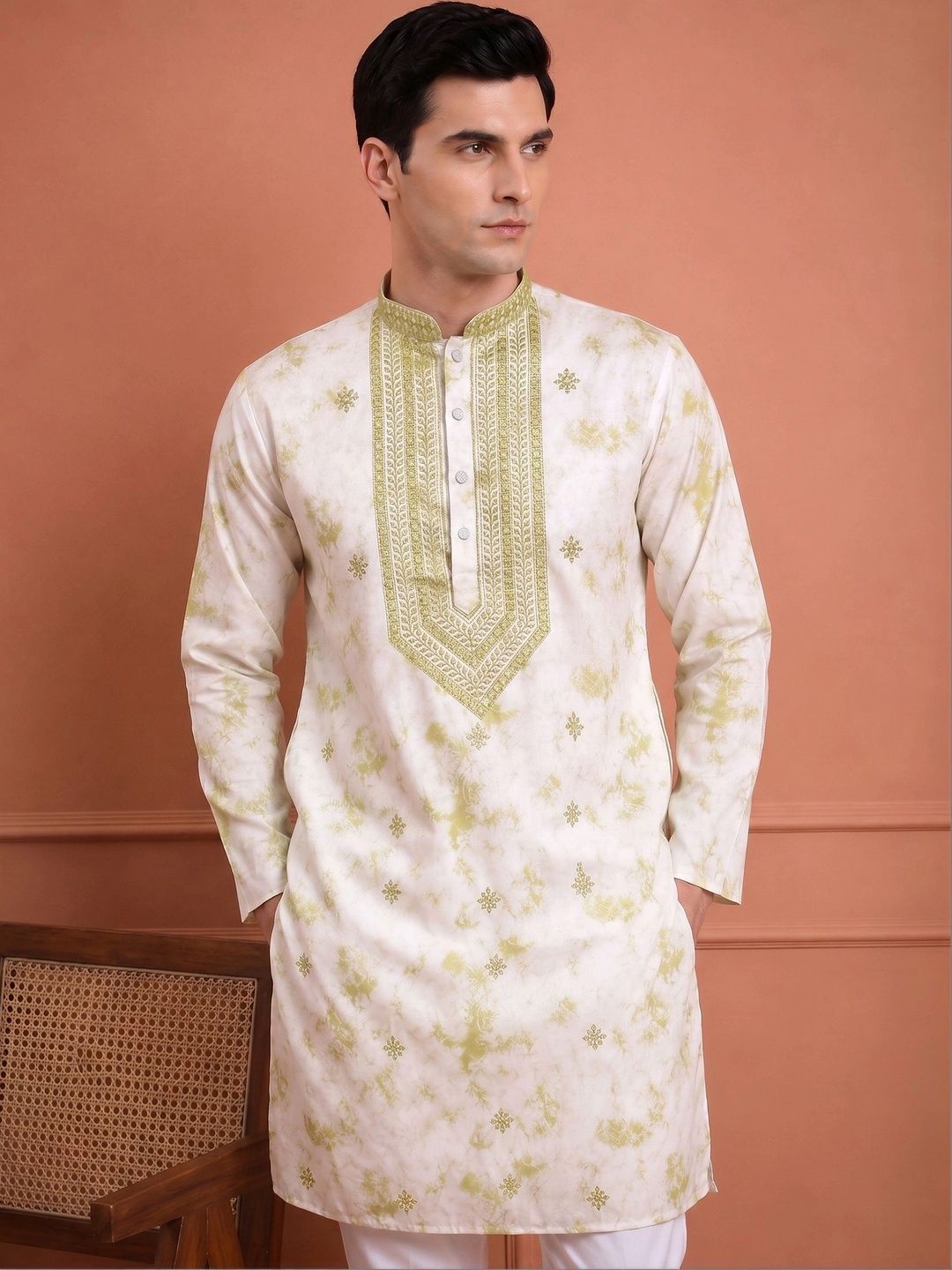 House of Pataudi Men Printed Thread Work Kurta-picture-55