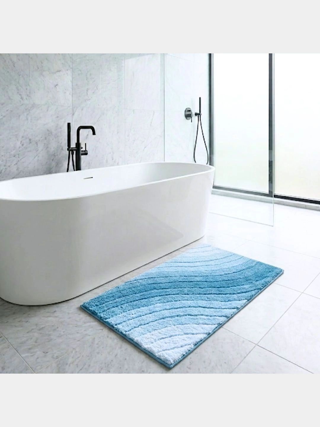 Pano Blue Anti Skid Absorbent Bath Rugs-picture-35