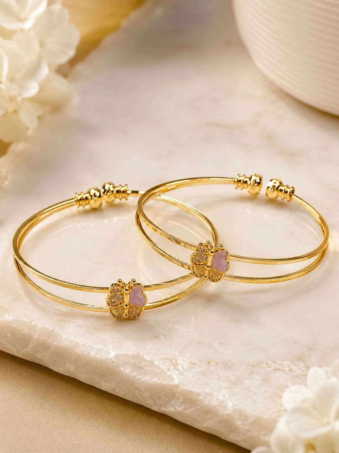 MERTIA JEWELS Gold-Plated American Diamond Bangle-picture-25